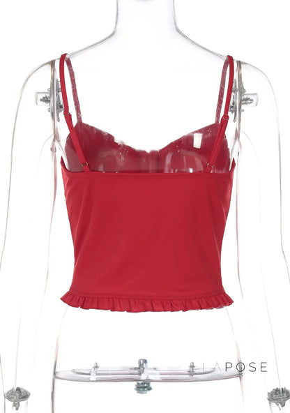 Mahina Strappy Button-Front Crop Top