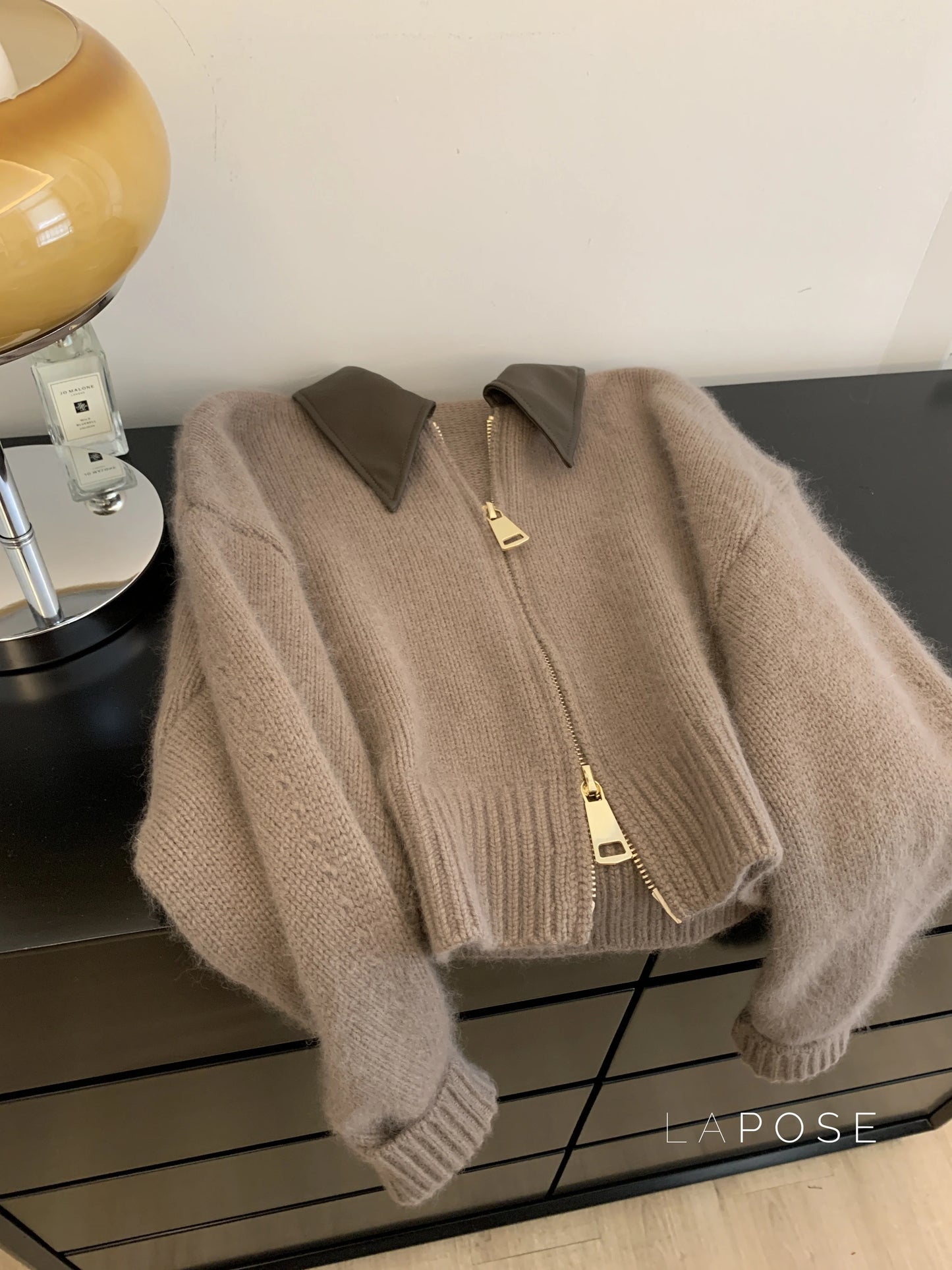 Mahogany Polo Knit Cardigan