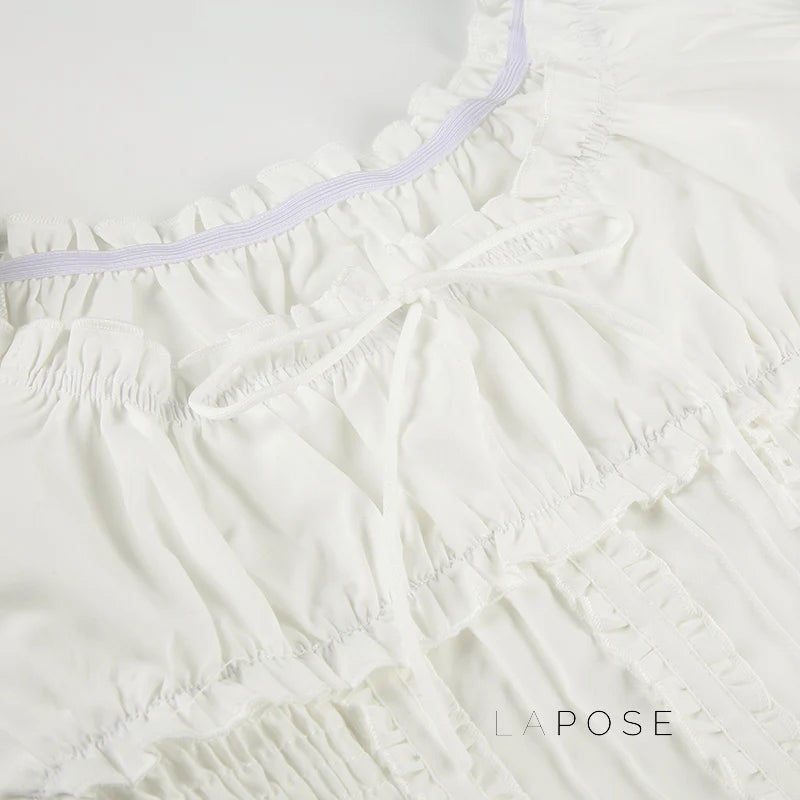 Marianna Puff Sleeve Smocked Crop Top