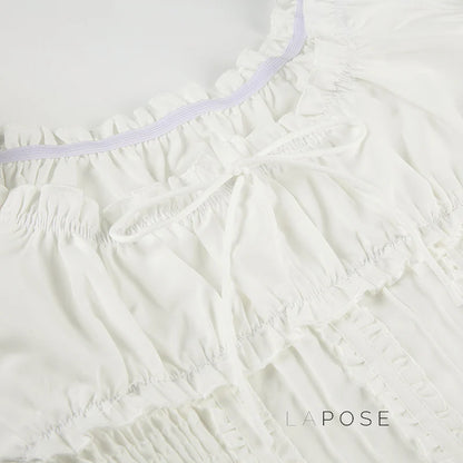 Marianna Puff Sleeve Smocked Crop Top