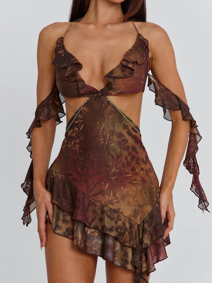 Maureen Printed Mesh Mini Dress
