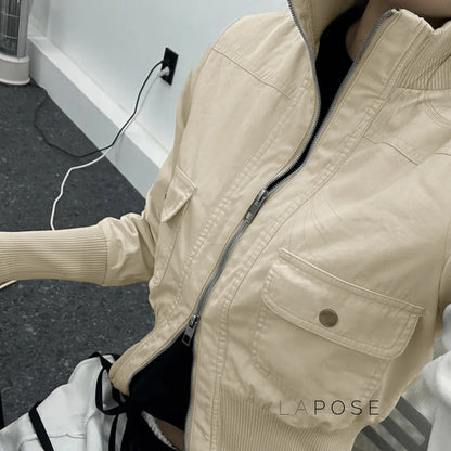 Miamor Ribbed Patchwork Utility Jacket