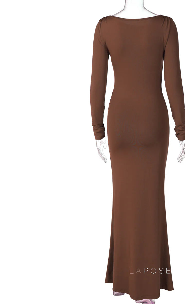 Mildred Pleated Long Sleeve Dress