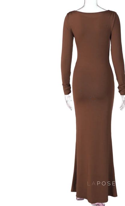 Mildred Pleated Long Sleeve Dress