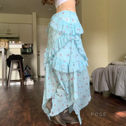 Moira Floral Ruffle Maxi Skirt