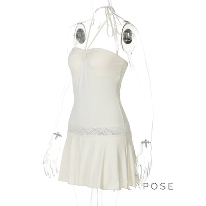 Mulan Lace Halter Mini Dress