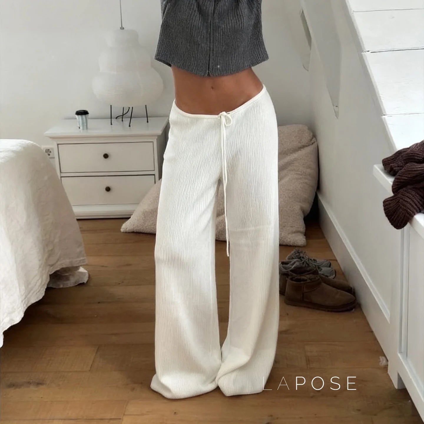 Mumtaz Ribbed Wide-Leg Knit Pants