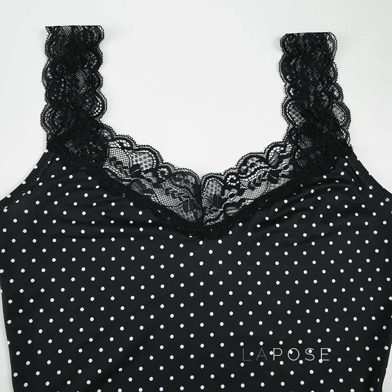 Niya Polka Dot Lace Camisole