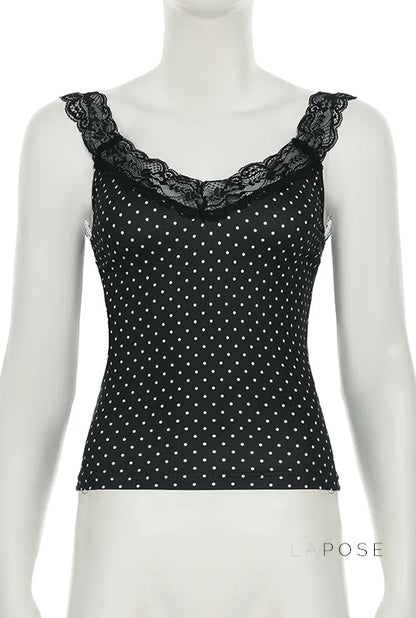 Niya Polka Dot Lace Camisole