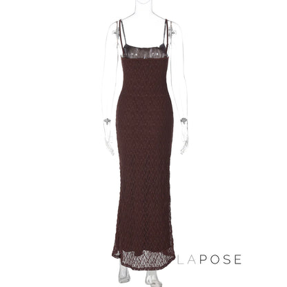 Philomena Lace Mesh Maxi Dress