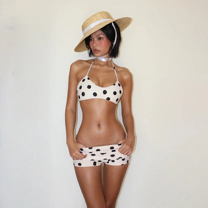 Polka Dot Halterneck Short Set