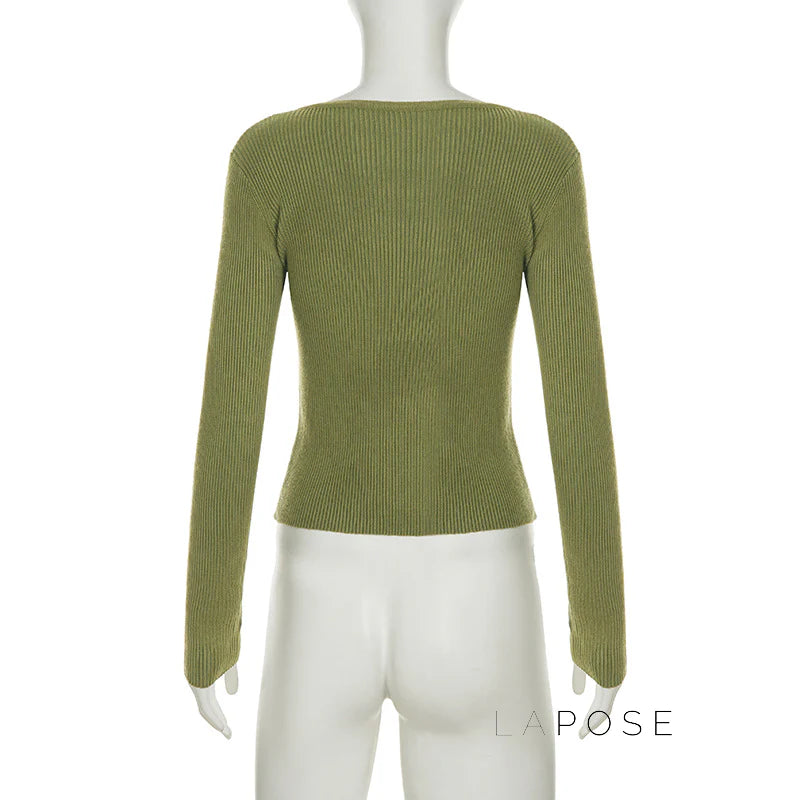 Quetzalli Button-Up Knit Top