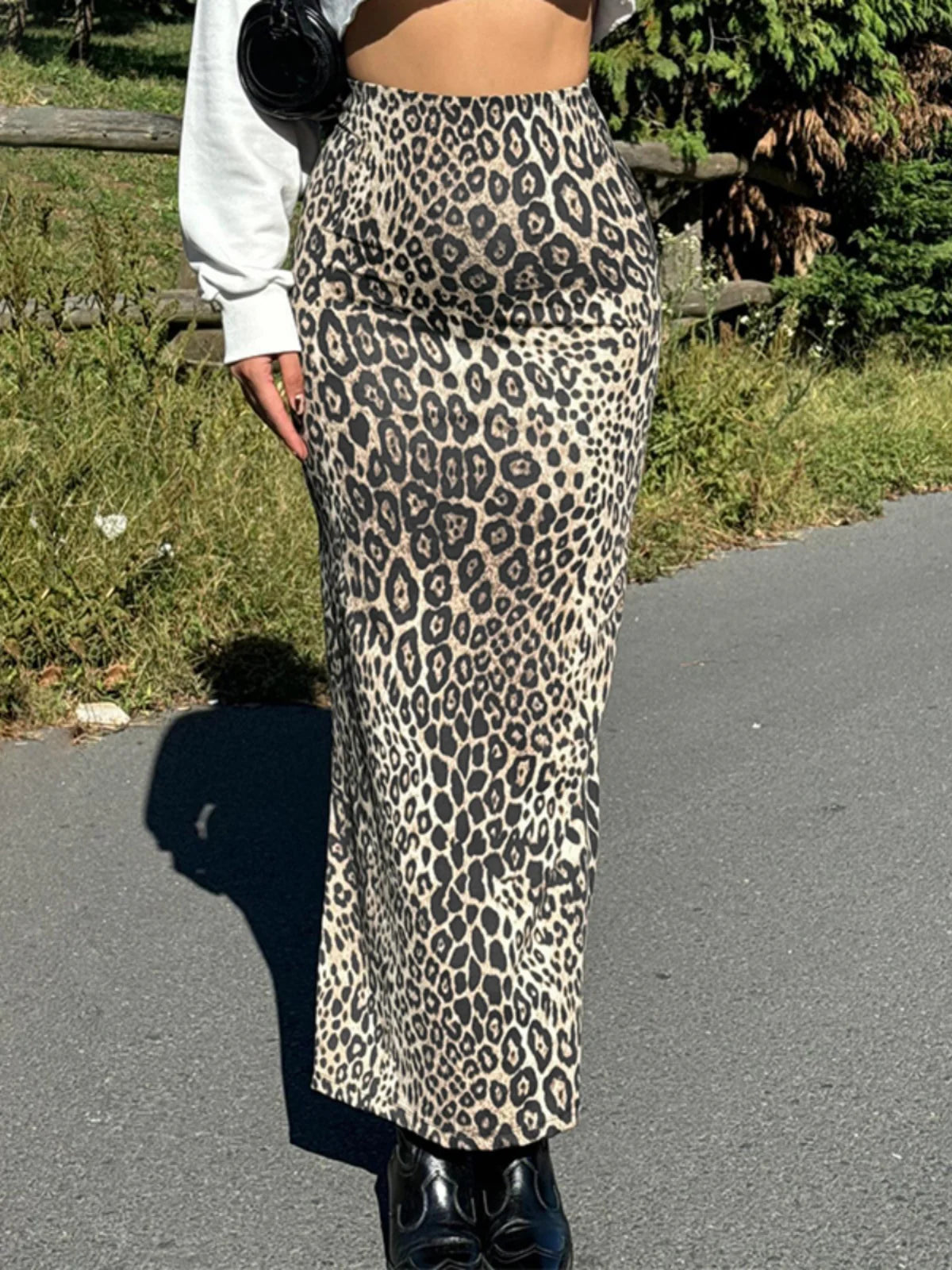 Raelee Leopard Print Maxi Skirt
