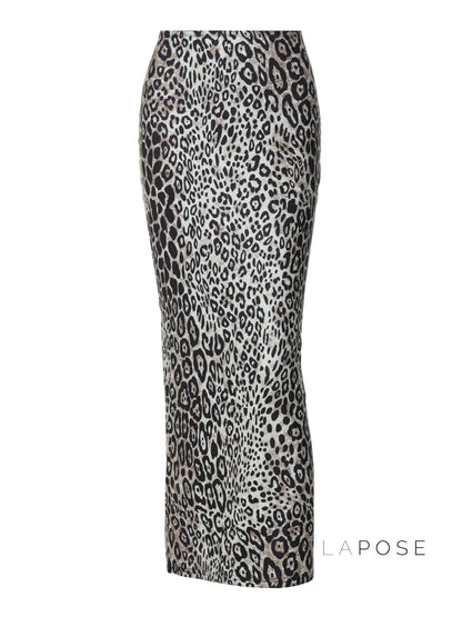 Raelee Leopard Print Maxi Skirt