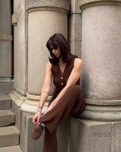 Raylee Knit V-Neck Pant Set