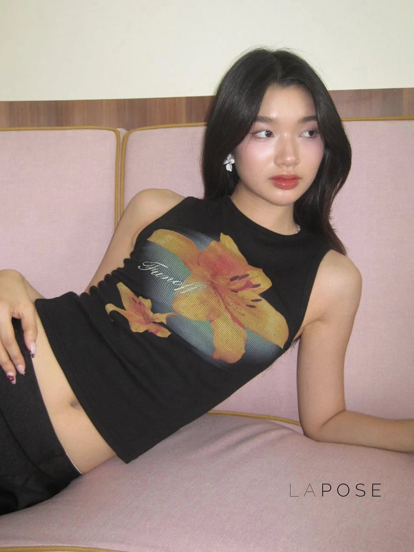 Razan Abstract Print Crop Top