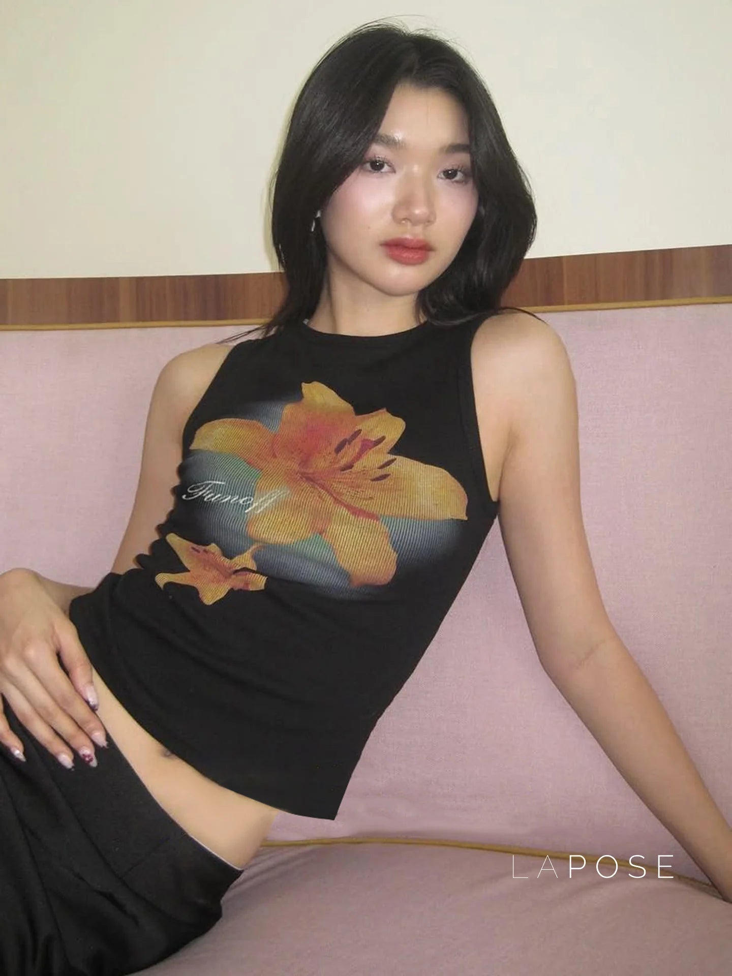 Razan Abstract Print Crop Top