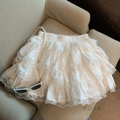 Reagen Tiered Bow Mini Skirt