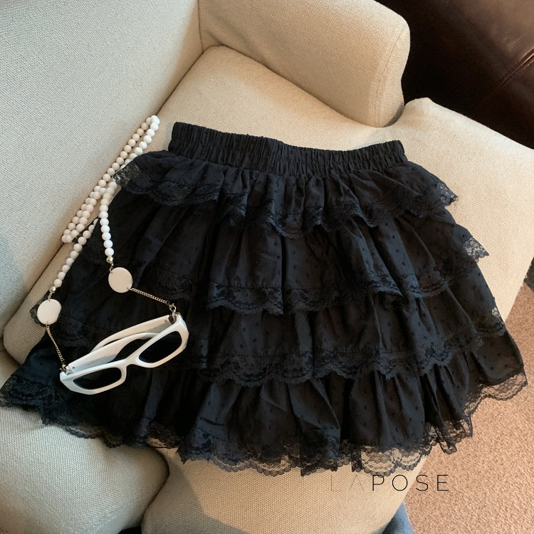 Reagen Tiered Bow Mini Skirt