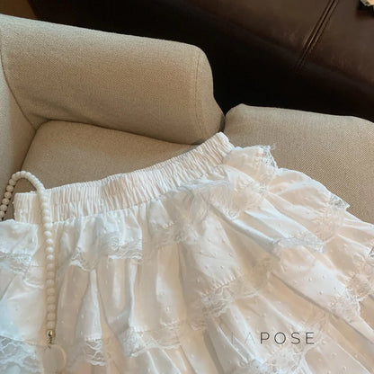 Reagen Tiered Bow Mini Skirt