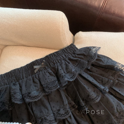 Reagen Tiered Bow Mini Skirt