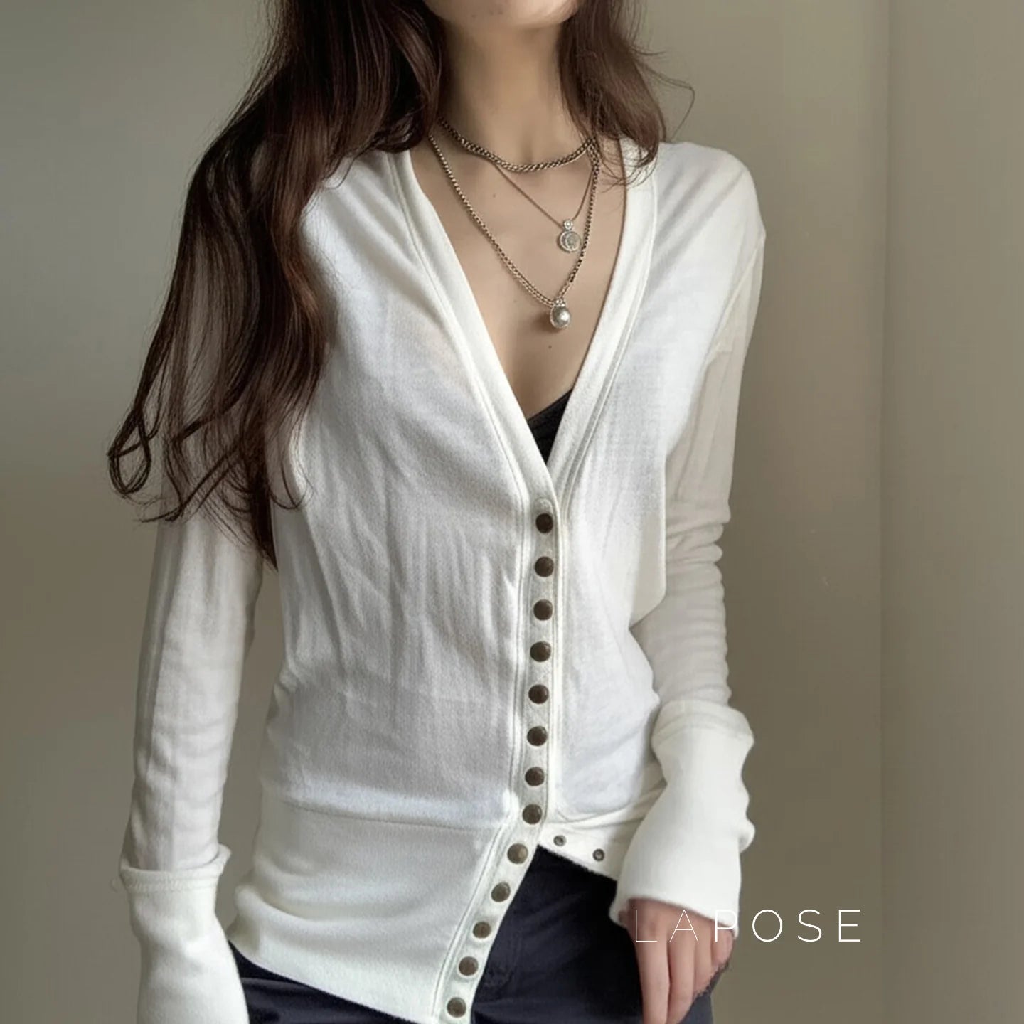 Saachi Button-Up Knit Top