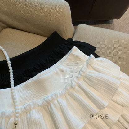 Sania A-Line Tiered Mini Skirt