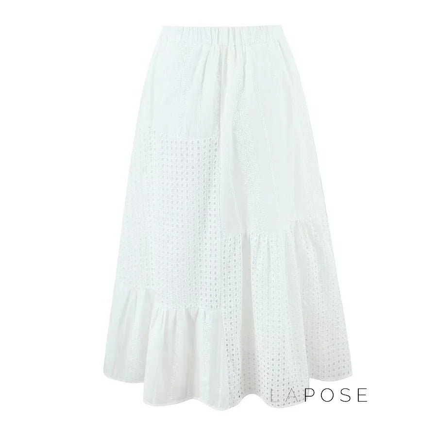 Saray Embroidered Cutout Skirt Set