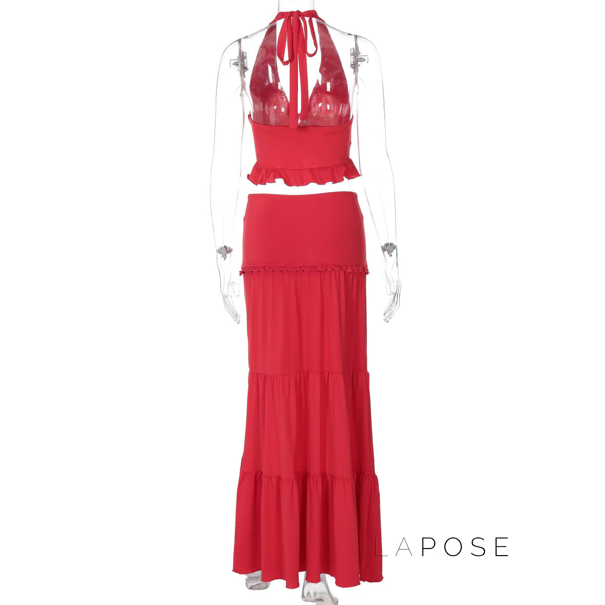 Shawna Twisted Halter Maxi Skirt Set