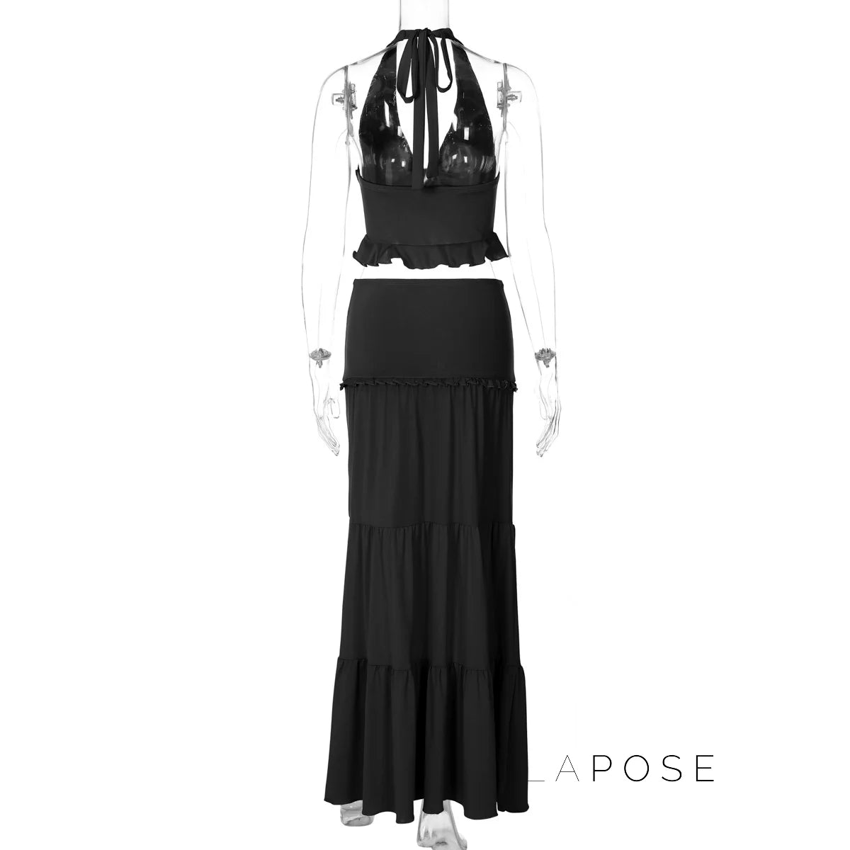 Shawna Twisted Halter Maxi Skirt Set