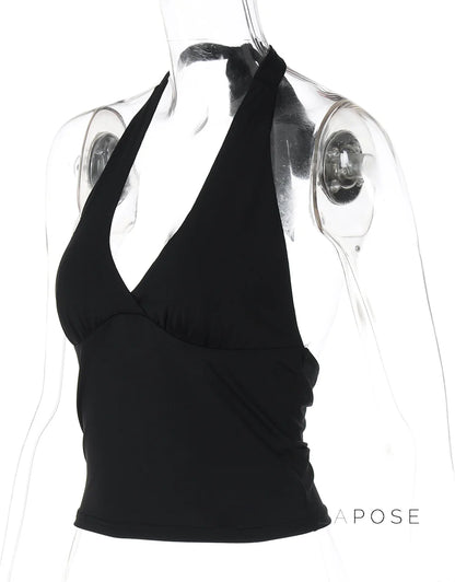 Shirley Halter Backless Top