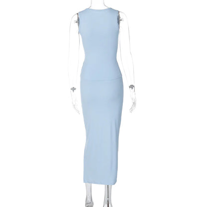 Shrinika Ribbed Skirt Set