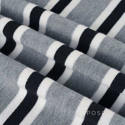 Stormy Striped Off Shoulder Knit Top