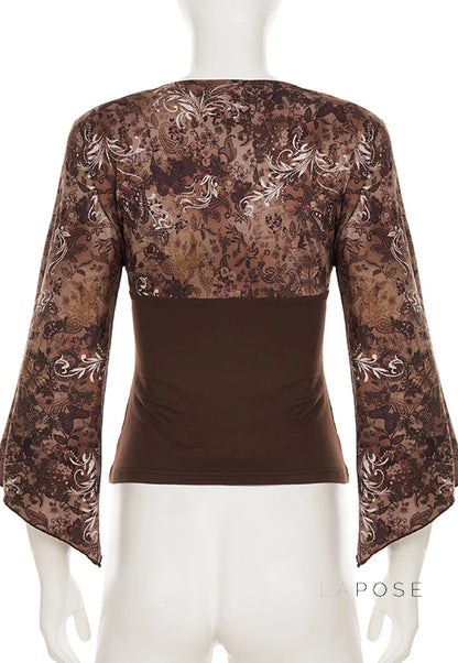 Talaya Floral Bell Sleeve Top