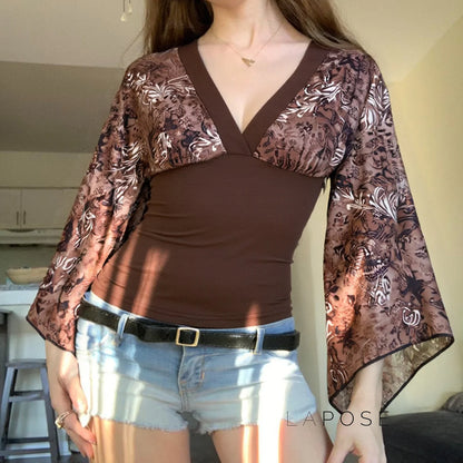 Talaya Floral Bell Sleeve Top