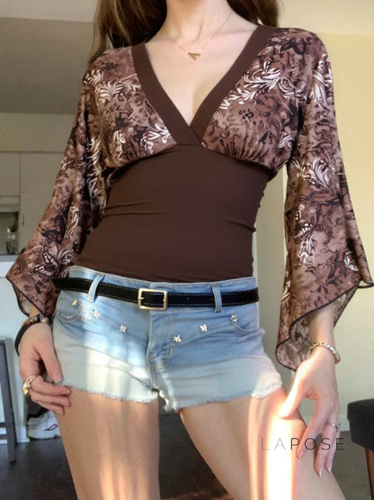 Talaya Floral Bell Sleeve Top
