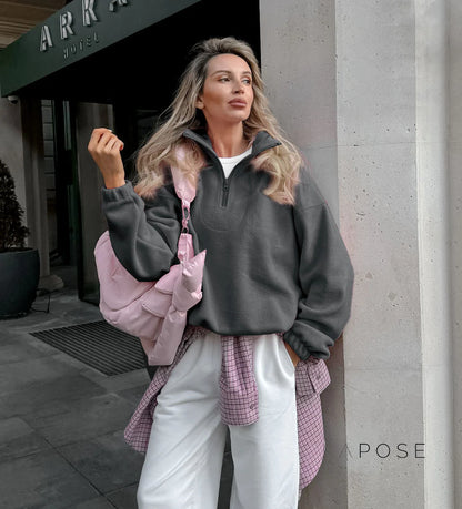 Talya Long Sleeve Polo Sweatshirt