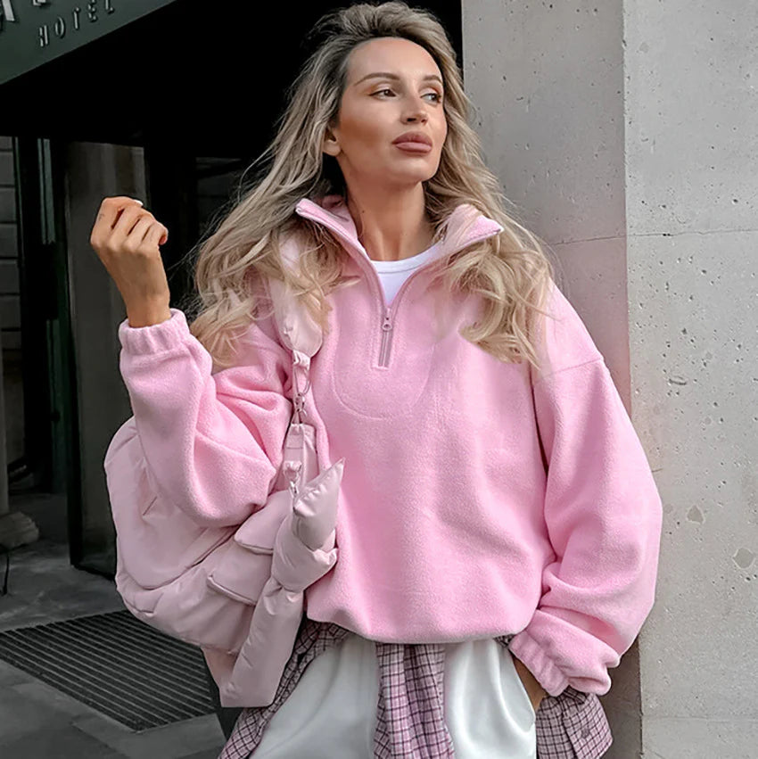 Talya Long Sleeve Polo Sweatshirt