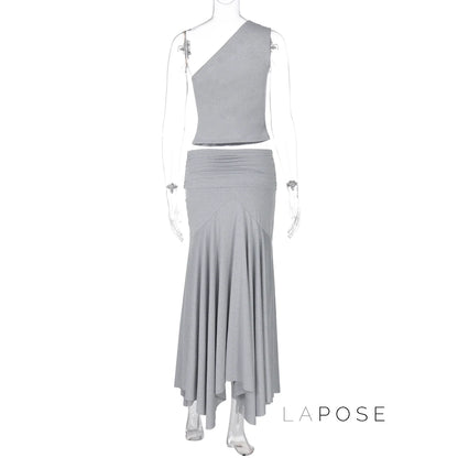 Tatum One-Shoulder Midi Skirt Set