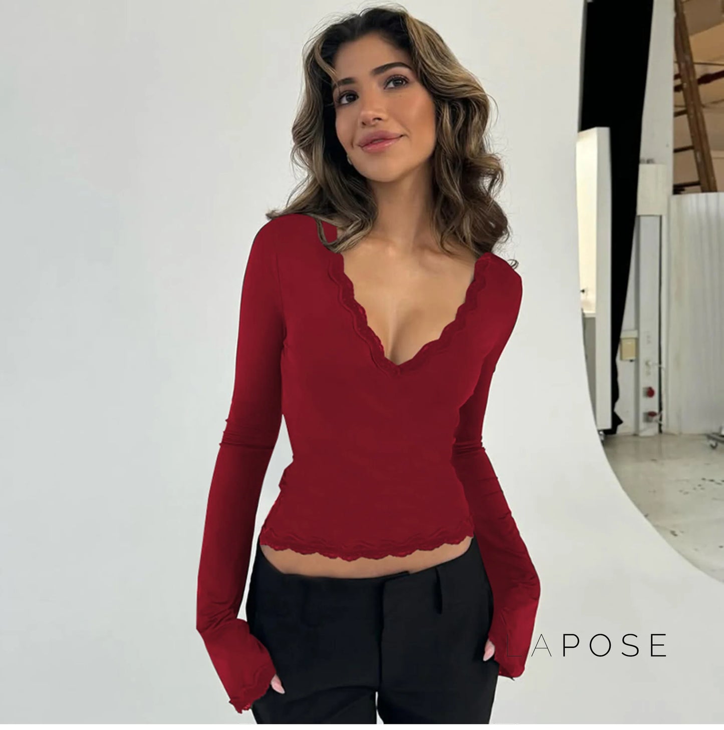Tiara Lace Flared Sleeve Top