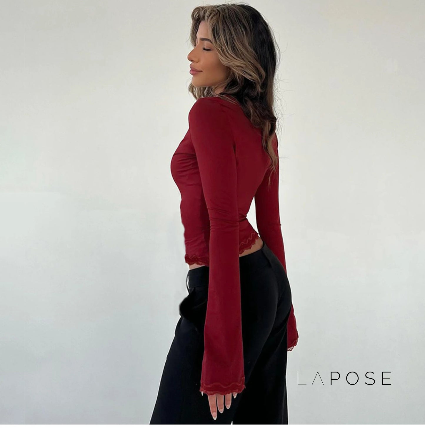 Tiara Lace Flared Sleeve Top