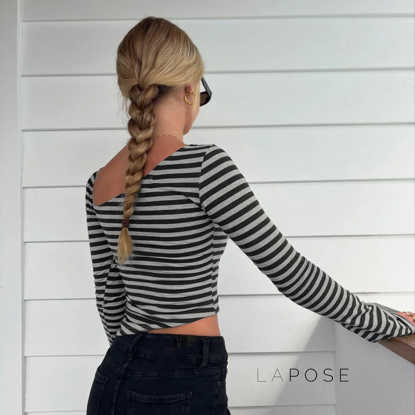 Tinleigh Striped One Shoulder Top