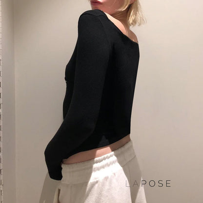 Trista V Neck Knit Sweater Top