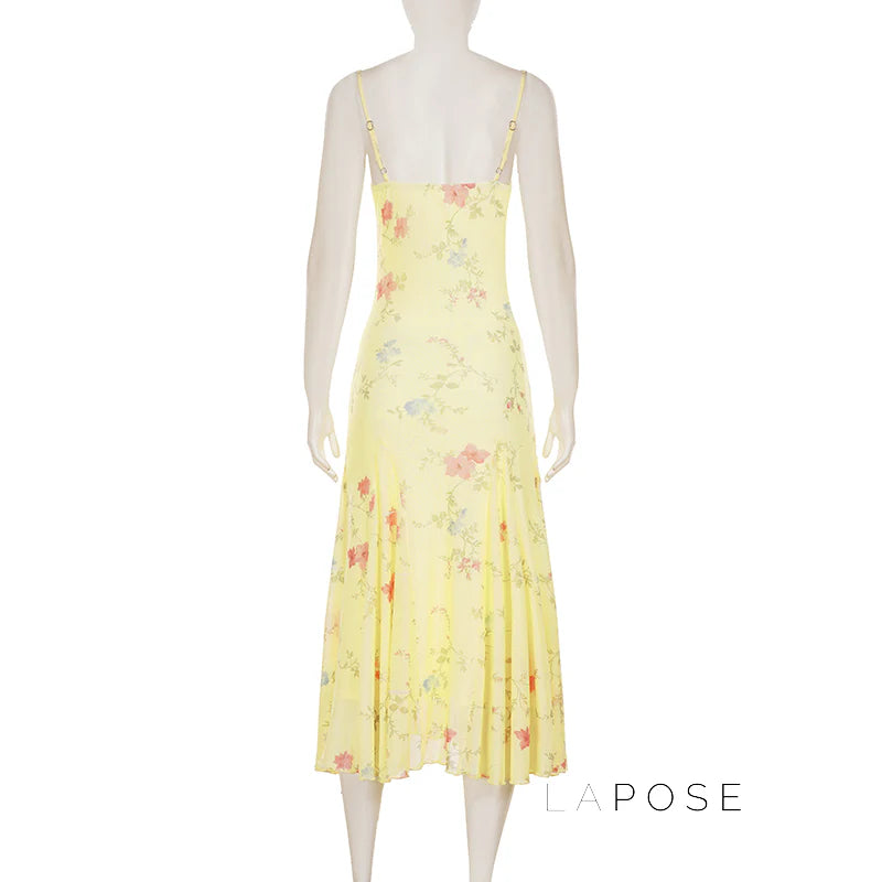 Vanna Botanical Print Maxi Dress