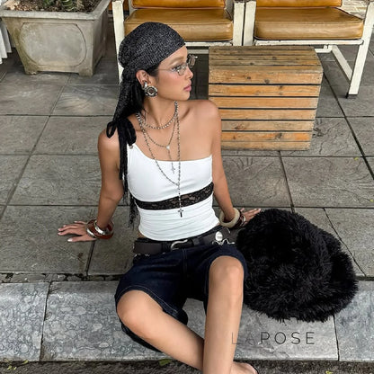Yaneth One-Shoulder Lace Camisole
