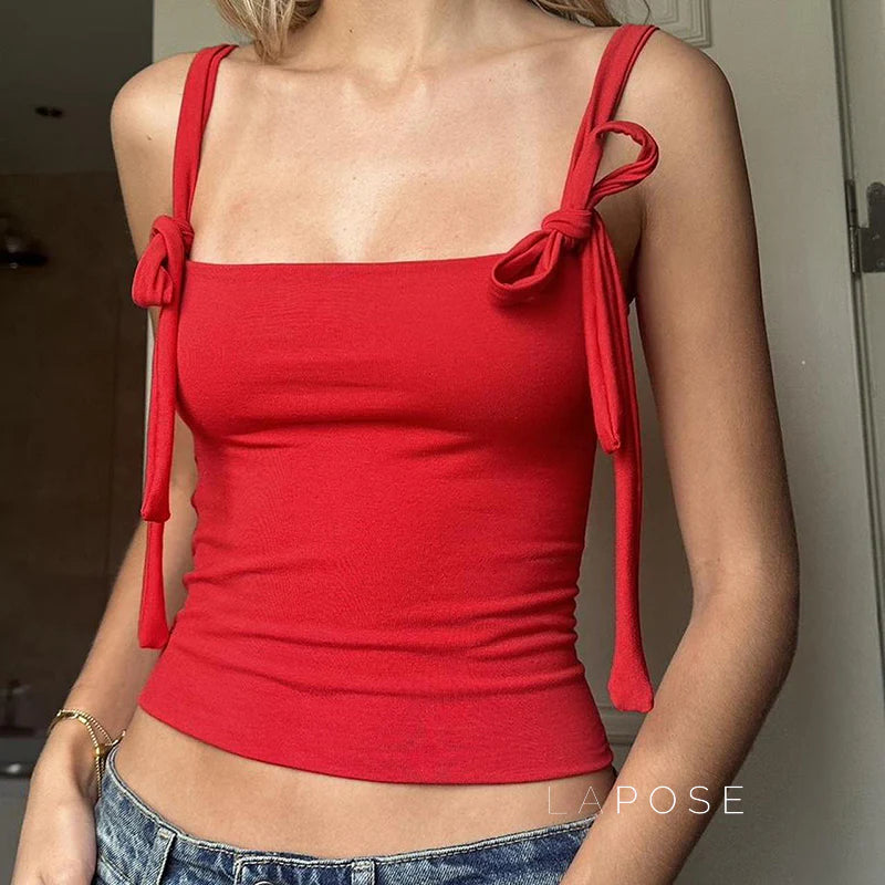 Yara Backless Bow-Tie Top