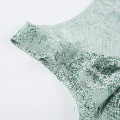 Yehudis Twisted Floral Mesh Top