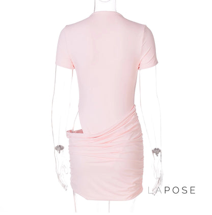 Yolanda Pleated Cutout Mini Dress