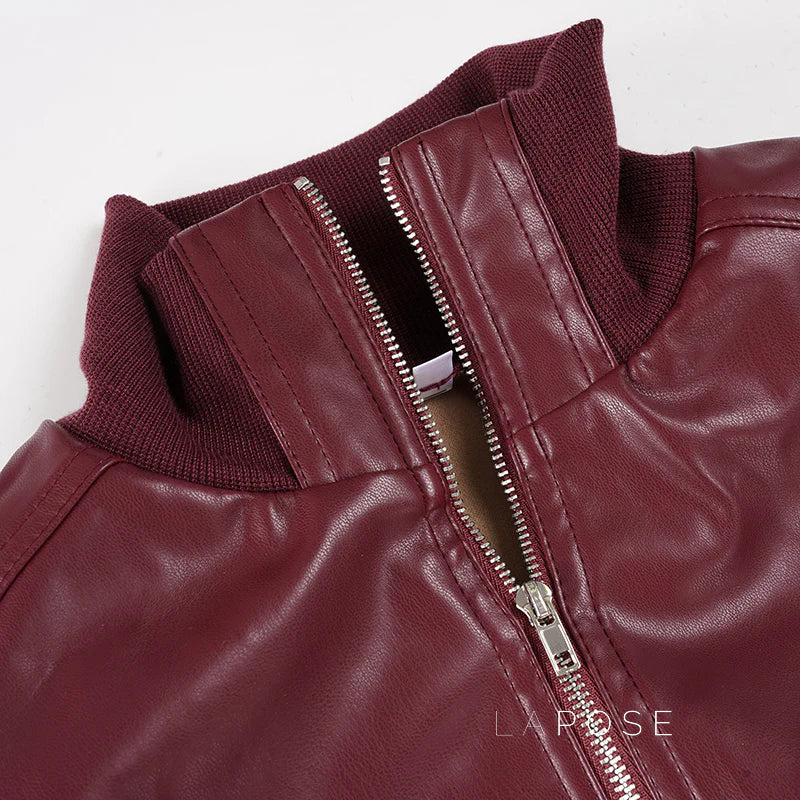 Zaniya Faux Leather Biker Jacket