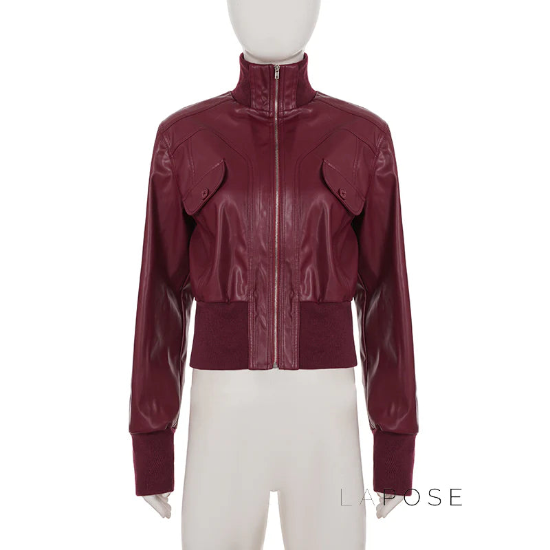 Zaniya Faux Leather Biker Jacket